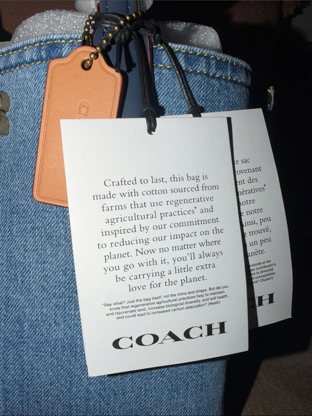 Denim Coach willow 24